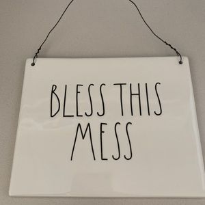 Rae Dunn Bless This Mess Sign